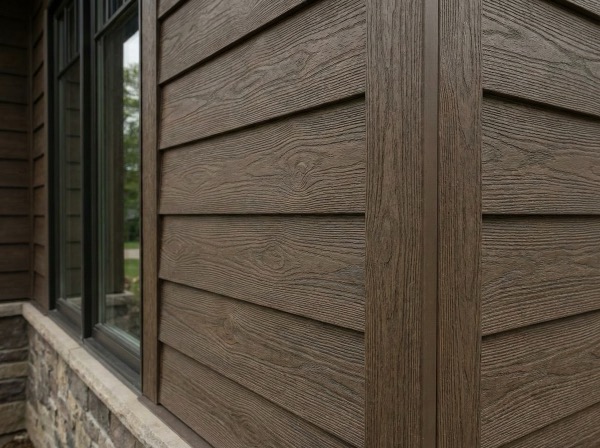 Everlast composite siding with wood grain texture