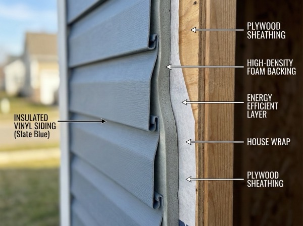 Insulated siding with foam backing cross-section